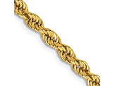 14k Yellow Gold 3mm Regular Rope Chain 30 Inches