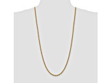 14k Yellow Gold 3mm Regular Rope Chain 30 Inches