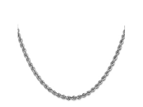 14k White Gold 3.0mm Regular Rope Chain 18 Inches