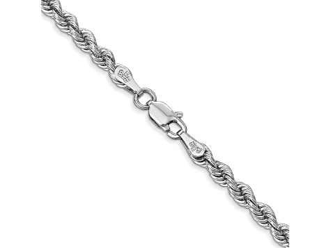 14k White Gold 3.0mm Regular Rope Chain 18 Inches