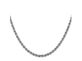 14k White Gold 3.0mm Regular Rope Chain 20 Inches