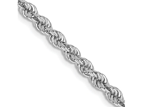 14k White Gold 3.0mm Regular Rope Chain 24 Inches