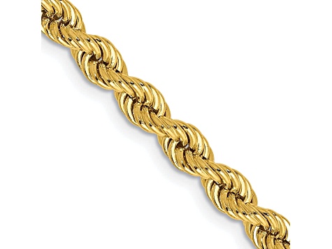 14k Yellow Gold 4mm Regular Rope Chain 18 Inches