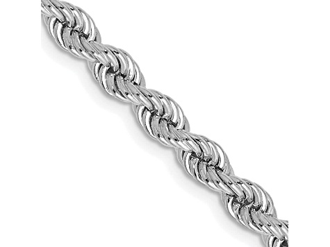 14k White Gold 4.0mm Regular Rope Chain 18 Inches