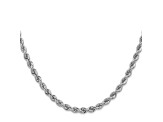 14k White Gold 4.0mm Regular Rope Chain 20 Inches