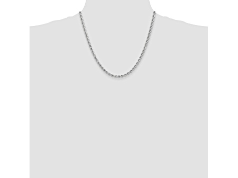14k White Gold 4.0mm Regular Rope Chain 20 Inches