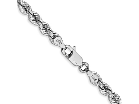 14k White Gold 4.0mm Regular Rope Chain 22 Inches