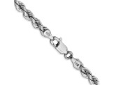 14k White Gold 4.0mm Regular Rope Chain 22 Inches