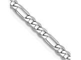 14k White Gold 3.0mm Flat Figaro Chain 18 Inches