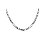 14k White Gold 4.0mm Flat Figaro Chain 18 Inches