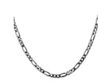 14k White Gold 4.0mm Flat Figaro Chain 20 Inches