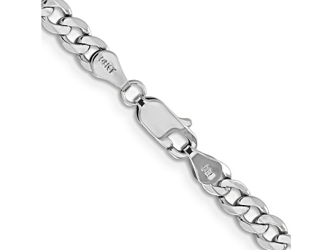 14k White Gold 4.5mm Flat Figaro Chain 20 Inches