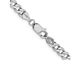 14k White Gold 4.5mm Flat Figaro Chain 20 Inches