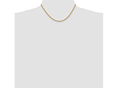 14k Yellow Gold 2.75mm Diamond Cut Rope with Lobster Clasp Chain 16 Inches