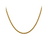 14k Yellow Gold 2.75mm Diamond Cut Rope with Lobster Clasp Chain 18 Inches