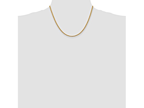 14k Yellow Gold 2.75mm Diamond Cut Rope with Lobster Clasp Chain 18 Inches