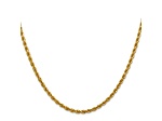14k Yellow Gold 2.75mm Diamond Cut Rope with Lobster Clasp Chain 20 Inches