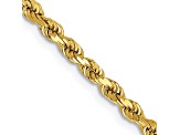 14k Yellow Gold 2.75mm Diamond Cut Rope with Lobster Clasp Chain 20 Inches