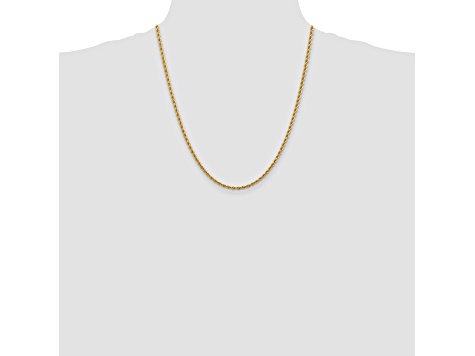 14k Yellow Gold 2.75mm Diamond Cut Rope with Lobster Clasp Chain 22 Inches