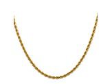 14k Yellow Gold 2.75mm Diamond Cut Rope with Lobster Clasp Chain 24 Inches