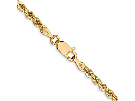 14k Yellow Gold 2.75mm Diamond Cut Rope with Lobster Clasp Chain 26 Inches