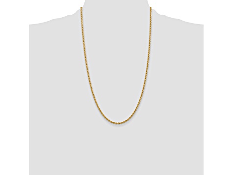 14k Yellow Gold 2.75mm Diamond Cut Rope with Lobster Clasp Chain 28 Inches