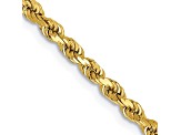 14k Yellow Gold 2.75mm Diamond Cut Rope with Lobster Clasp Chain 30 Inches