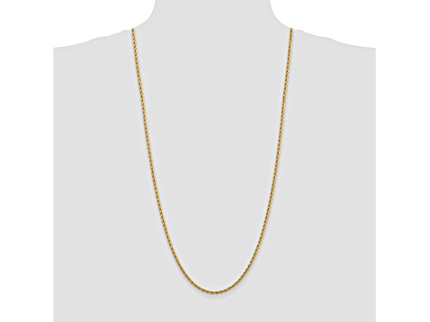 14k Yellow Gold 2.75mm Diamond Cut Rope with Lobster Clasp Chain 30 Inches