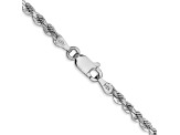 14k White Gold 2.75mm Diamond Cut Rope Chain 16 Inches