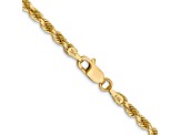 14k Yellow Gold 3.20mm Diamond Cut Rope Chain Necklace 24 Inches