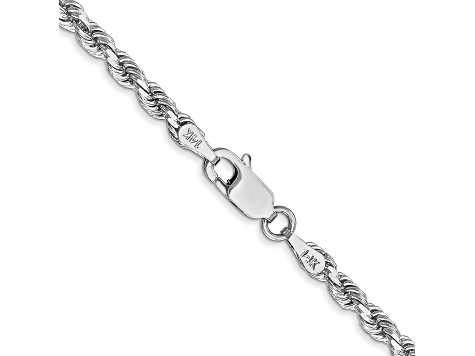 14k White Gold 3.0mm Diamond Cut Rope Chain 16 Inches