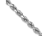 14k White Gold 3.0mm Diamond Cut Rope Chain 20 Inches
