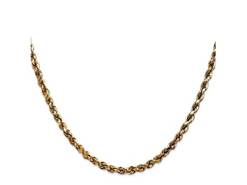 FB Jewels 14K White And Yellow Gold X Lobster Claw Clasp Hollow Diamond-Cut Rope Chain Necklace