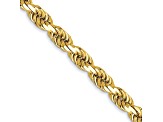 14k Yellow Gold 3.5mm Diamond Cut Rope with Lobster Clasp Chain 16 Inches