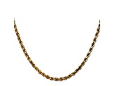 14k Yellow Gold 3.5mm Diamond Cut Rope with Lobster Clasp Chain 22 Inches