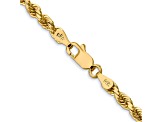 14k Yellow Gold 3.5mm Diamond Cut Rope with Lobster Clasp Chain 22 Inches