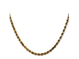 14k Yellow Gold 3.5mm Diamond Cut Rope with Lobster Clasp Chain 30 Inches