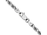 14k White Gold 3.5mm Diamond Cut Rope Chain
 18 Inches