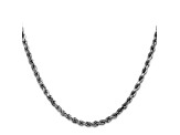 14k White Gold 3.5mm Diamond Cut Rope Chain 24 Inches