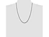 14k White Gold 3.5mm Diamond Cut Rope Chain 24 Inches