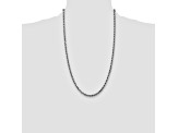 14k White Gold 3.5mm Diamond Cut Rope Chain 26 Inches