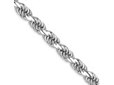 14k White Gold 3.5mm Diamond Cut Rope Chain 30 Inches