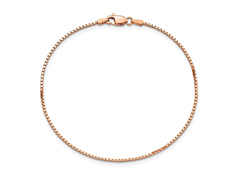 14k Rose Gold 1.10mm Box Link Chain