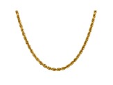 14k Yellow Gold 4mm Diamond Cut Rope with Lobster Clasp Chain 16 Inches