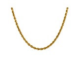 14k Yellow Gold 4mm Diamond Cut Rope with Lobster Clasp Chain 20 Inches