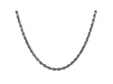 14k White Gold 4mm Diamond Cut Rope Chain 18 Inches