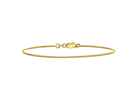 14k Yellow Gold .90mm Round Snake Chain