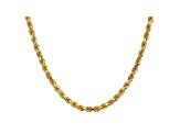 14k Yellow Gold 4.5mm Diamond Cut Rope Chain 22 Inches