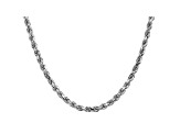 14k White Gold 4.5mm Diamond Cut Rope Chain 18 Inches