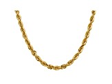 14k Yellow Gold 5.5mm Diamond Cut Rope Chain 18 Inches